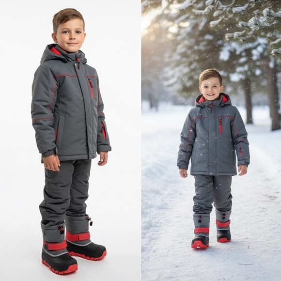 Denali Other - Denali Kids Snow Boots – Gray & Red – Size 4